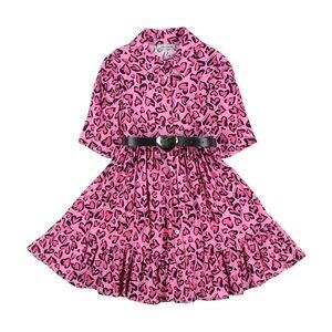 FRACOMINA MINI Pink Heart Dress with Black Belt